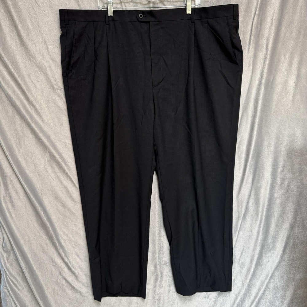 Zanella Dress Pants‎ Trousers Mens Black Pleated Front Lined Waistband Classic